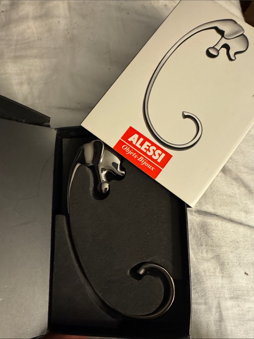 Alessi Polished Silver Curved Jewelry Hook